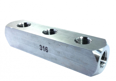 Manifold Block with 6 Air Outlets